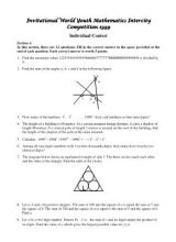 Invitational world youth mathematics intercity competition1999